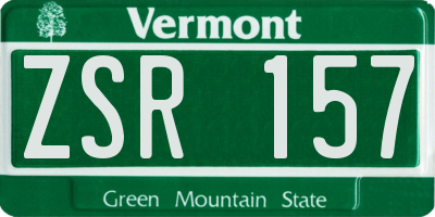 VT license plate ZSR157