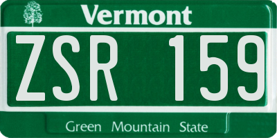 VT license plate ZSR159