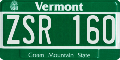 VT license plate ZSR160