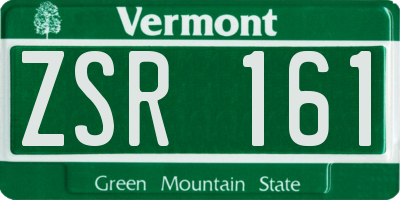 VT license plate ZSR161