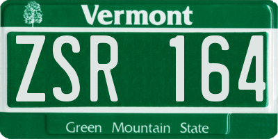 VT license plate ZSR164