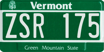 VT license plate ZSR175