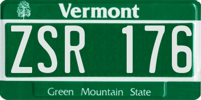 VT license plate ZSR176