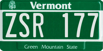 VT license plate ZSR177