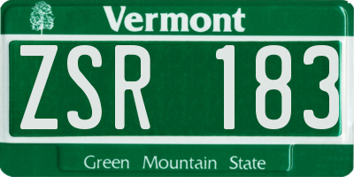 VT license plate ZSR183