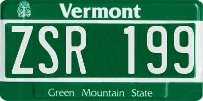 VT license plate ZSR199