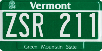 VT license plate ZSR211
