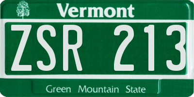 VT license plate ZSR213