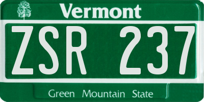 VT license plate ZSR237