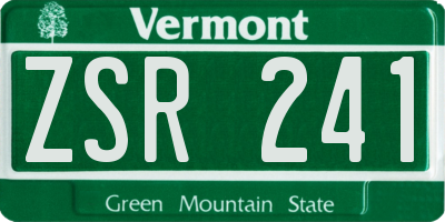 VT license plate ZSR241