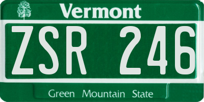 VT license plate ZSR246