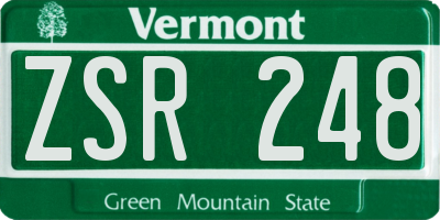 VT license plate ZSR248