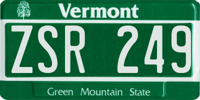 VT license plate ZSR249