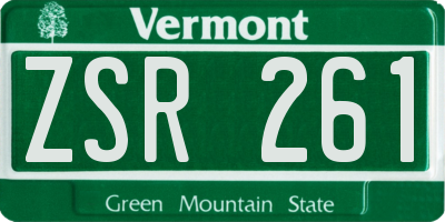 VT license plate ZSR261