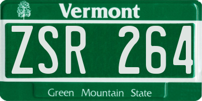 VT license plate ZSR264