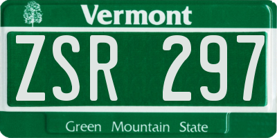 VT license plate ZSR297