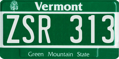 VT license plate ZSR313