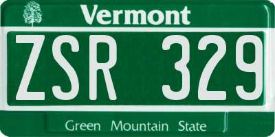 VT license plate ZSR329