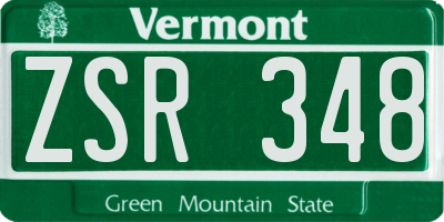 VT license plate ZSR348