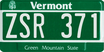 VT license plate ZSR371