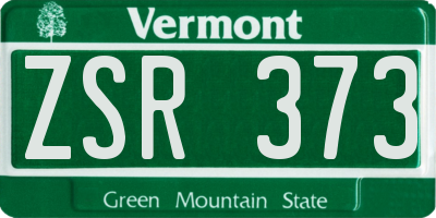VT license plate ZSR373