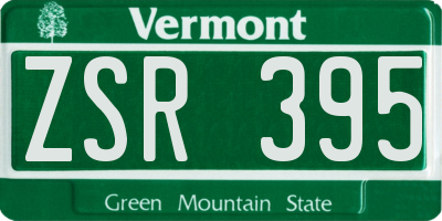 VT license plate ZSR395
