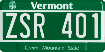 VT license plate ZSR401