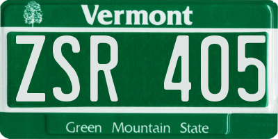 VT license plate ZSR405