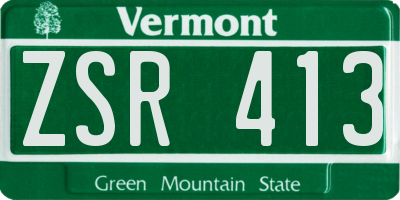 VT license plate ZSR413