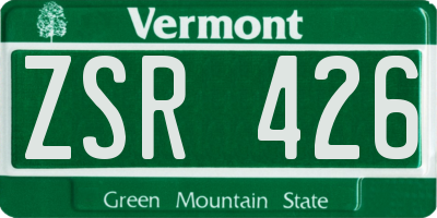 VT license plate ZSR426