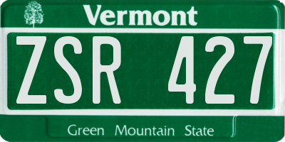 VT license plate ZSR427