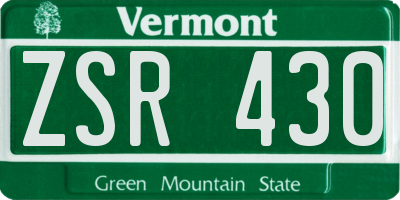 VT license plate ZSR430