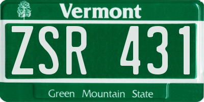 VT license plate ZSR431