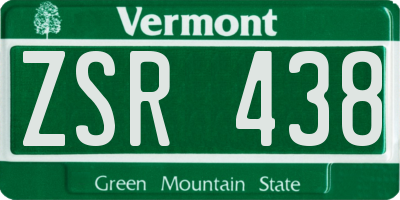VT license plate ZSR438