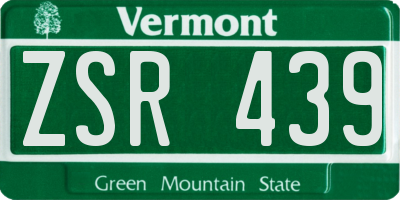 VT license plate ZSR439