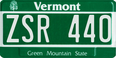 VT license plate ZSR440