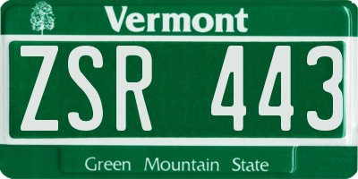 VT license plate ZSR443