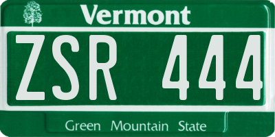 VT license plate ZSR444