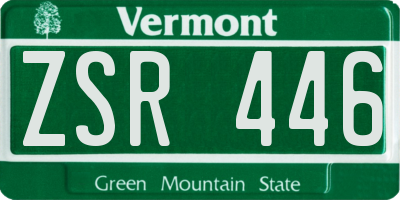 VT license plate ZSR446