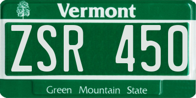VT license plate ZSR450