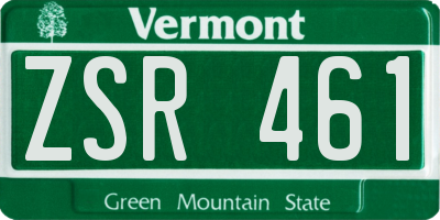 VT license plate ZSR461