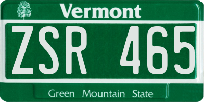 VT license plate ZSR465