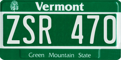 VT license plate ZSR470