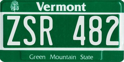 VT license plate ZSR482