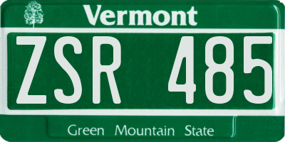 VT license plate ZSR485
