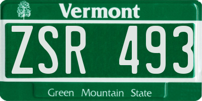 VT license plate ZSR493