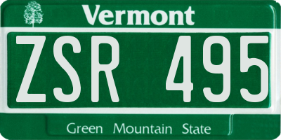 VT license plate ZSR495