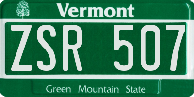 VT license plate ZSR507