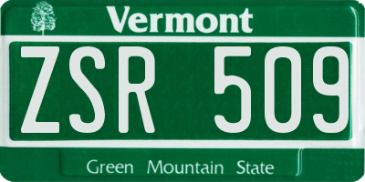 VT license plate ZSR509