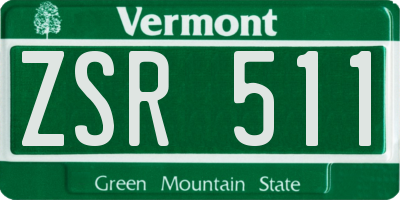 VT license plate ZSR511